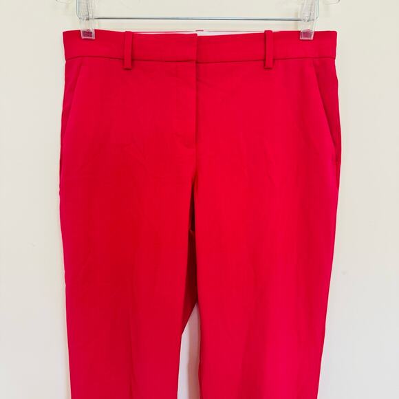 Theory Womens Treeca 2 Good Wool Cropped Watermelon Pink Tailored Dress Pants 2 - Picture 5 of 15